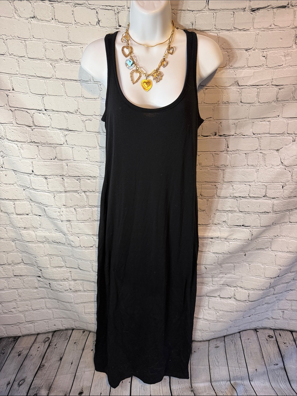 Active Basic black sleeveless maxi dress, size Medium